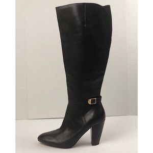 Marc Fisher SHAYNA Leather Knee High Dark Brown